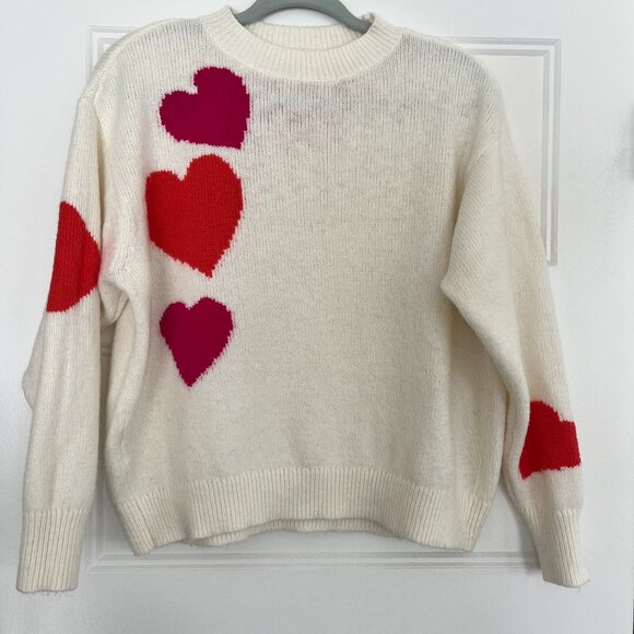 Lou & Grey for LOFT heart sweater size Medium - Picture 1 of 6